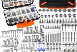 PLUSINNO 264/397pcs Fishing Accessories Kit, Organized Fishing Tackle Box with Tackle Included, Fishing Hooks, Fishing Weights Sinkers, Swivels, Beads, Fishing Gear Set Equipment for Bass Trout